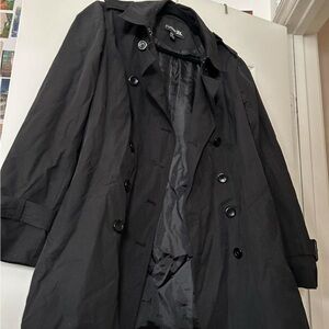 Black Double-Breasted Trench Coat